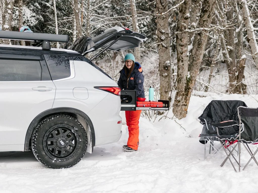 Embrace The Canadian Winter With The Mitsubishi Outlander PHEV Weekend  Camper - Adventure Awaits