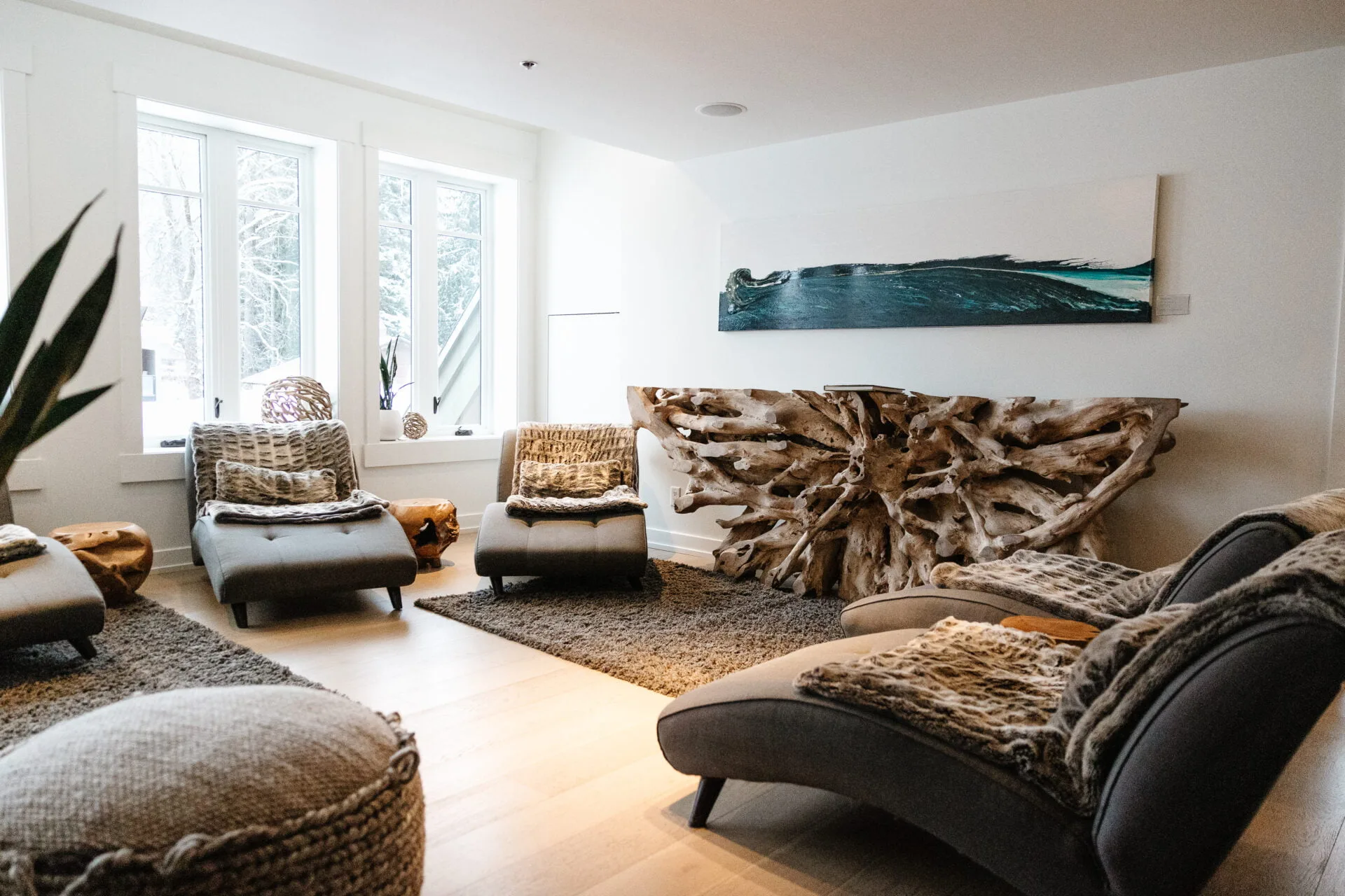 lounge room at the spa at nita lake lodge in whistler
