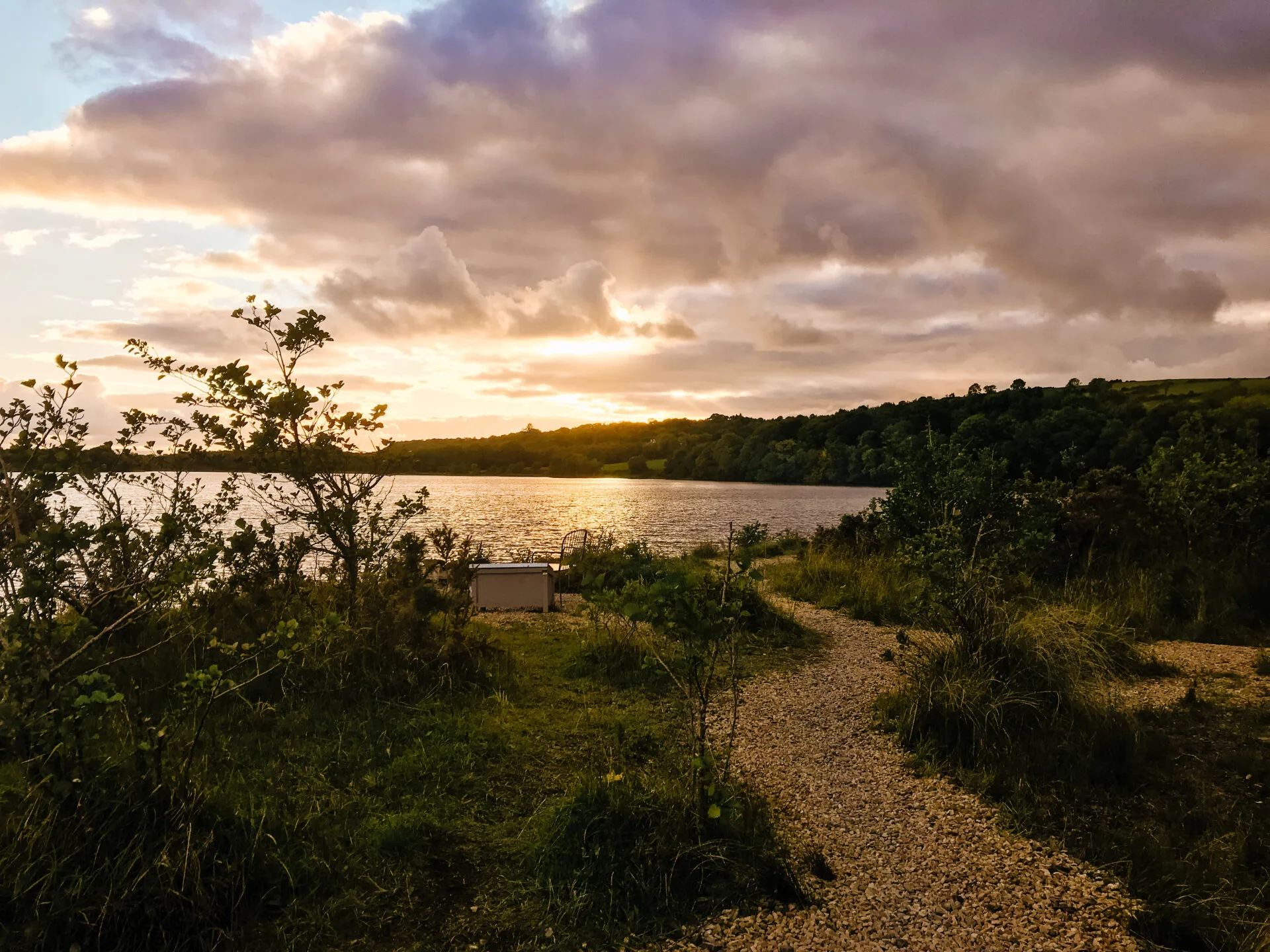 biking trails close to the lake at finn lough in ireland