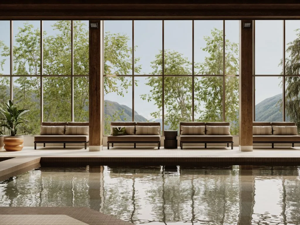 view of the indoor salt pool at the kenrick hotel, one of the many Family Reunion Venues In Alberta