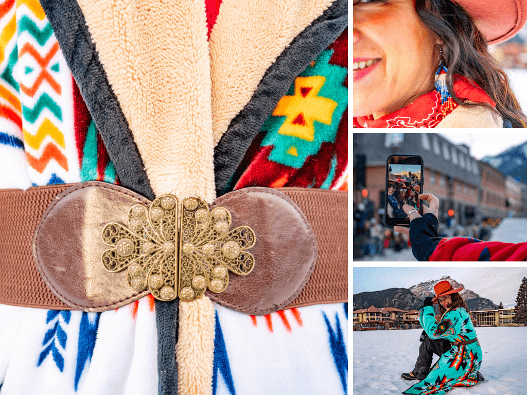 photo collage of the close up details of skijor fashion