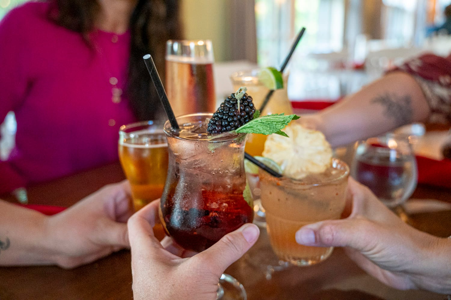 mocktails being cheered at the opinicon