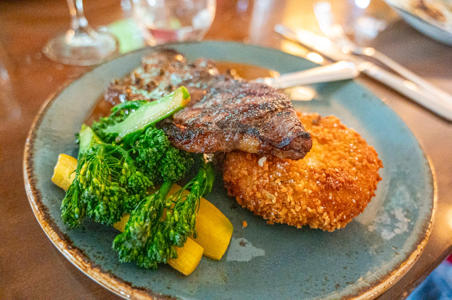 close up of the steak meal served at the opinicon