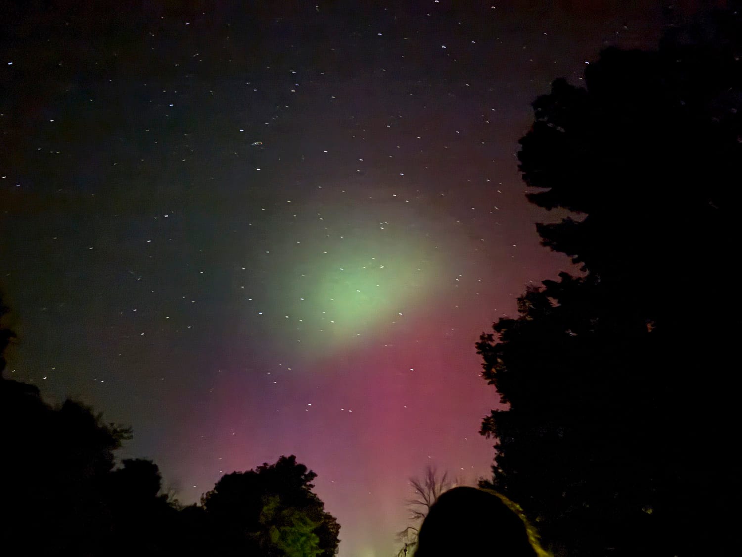 photo of the night sky and the northern lights (aurora borealis)