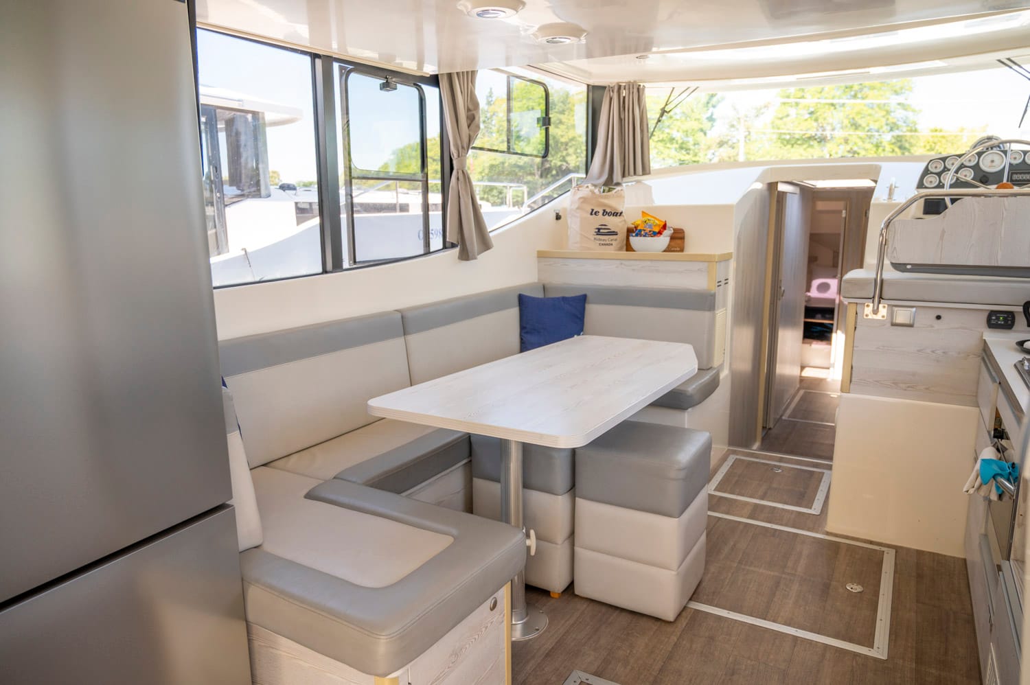 dining area and down the hall of a le boat