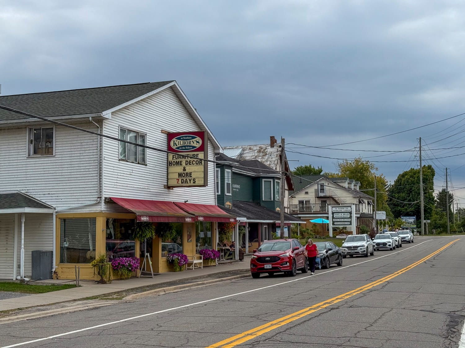 village street and shops in newboro ontario