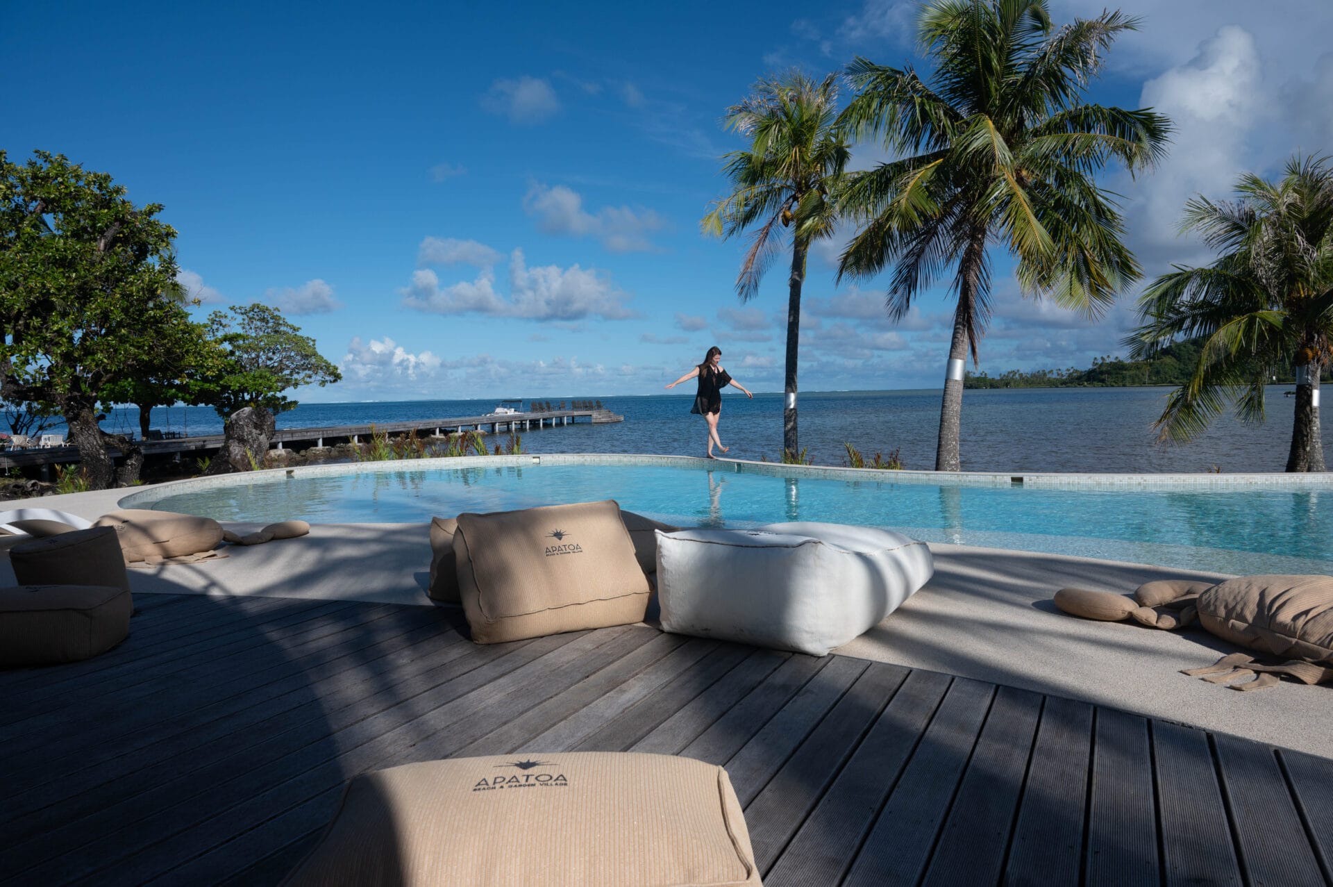 Oceanfront pool at the Apaptoa in Raiatea