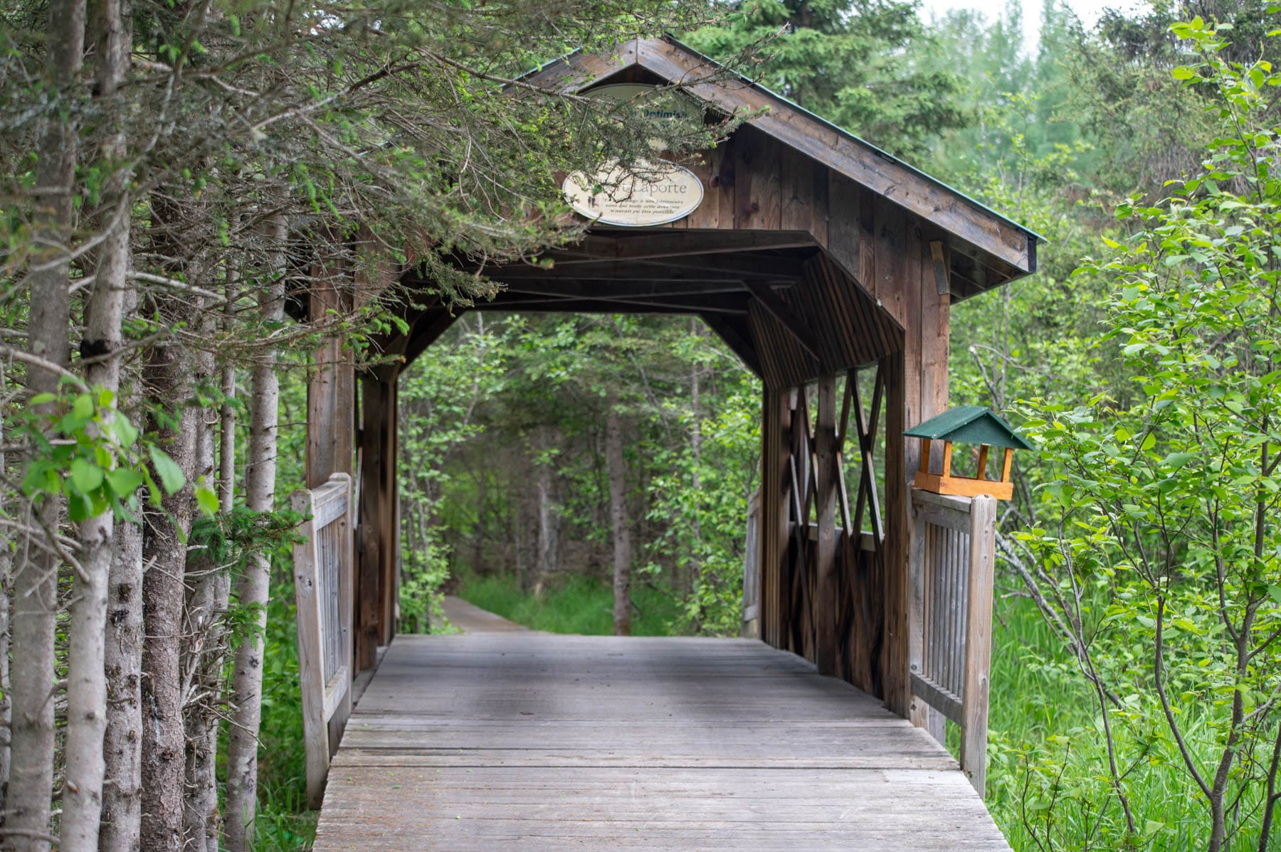 the entrance bridge at Refuge Pageau