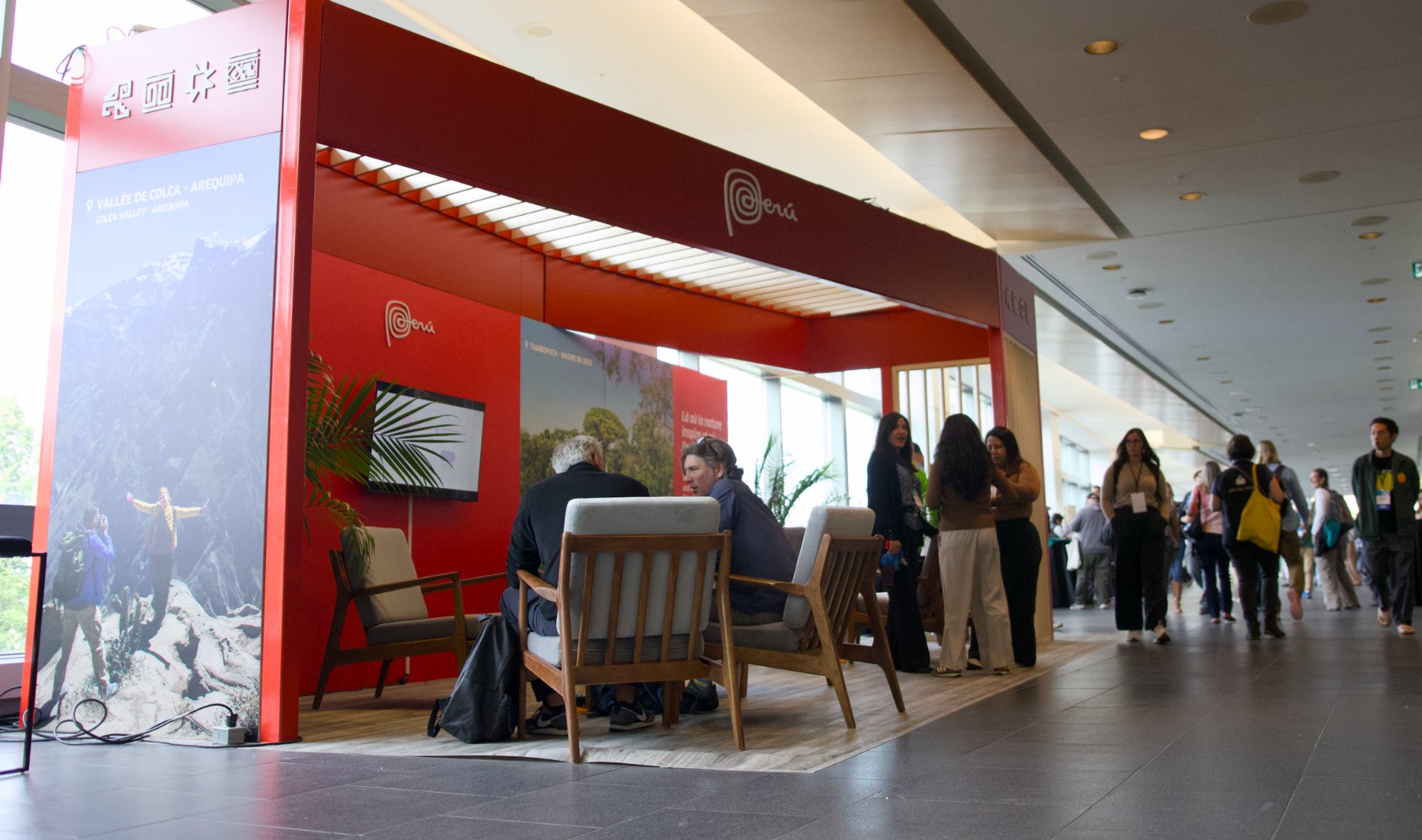 ATWS 2026 Qu&eacute;bec - Peru tourism exhibition booth at travel trade show conference hall